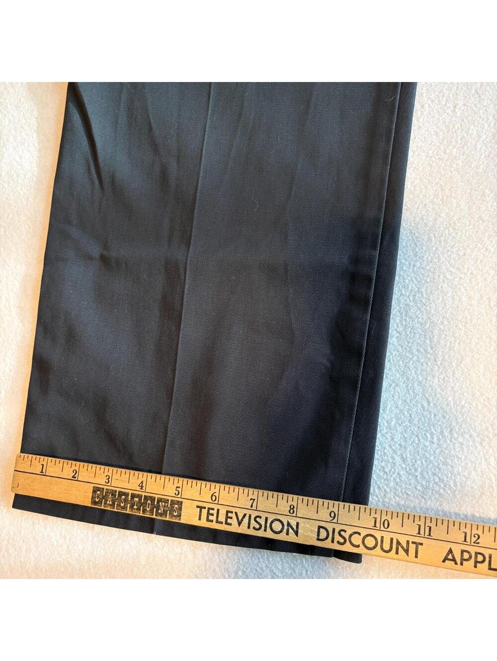 Vintage Pleated Dress Pants Mens 36x29 Fits Like 34x29 Black Trouser USA - Picture 3 of 7